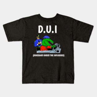 D U I DINOSAUR UNDER THE INFLUENCE FUNNY Kids T-Shirt